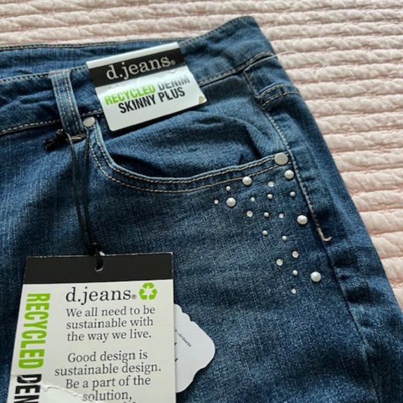 NWT d jeans skinny plus embellished pockets size 22w - Picture 1 of 4